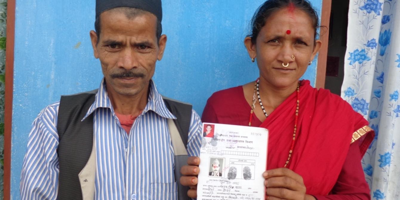 Dura Devi Saud and her husband Khadga Singh Saud proudly show their JLO certificate - Credit: CSRC Dura Devi Saud and her husband Khadga Singh Saud proudly show their JLO certificate - Credit: CSRC